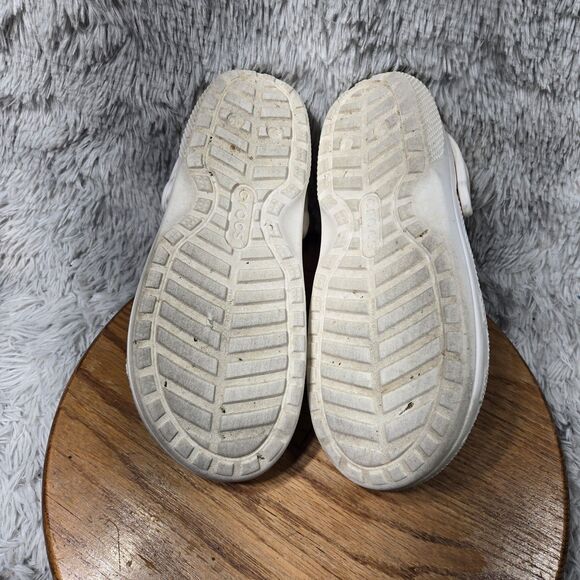 CROCS Unisex Classic Mens Size 11 W13 Faux Fur Fuzz Lined White Clogs 203591 - Picture 6 of 8